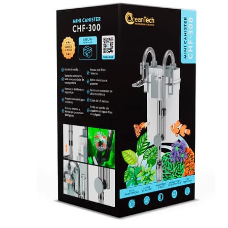 Filtro Mini Canister Hang On Ocean Tech CHF-300 Filtro Externo para Aquário Silencioso