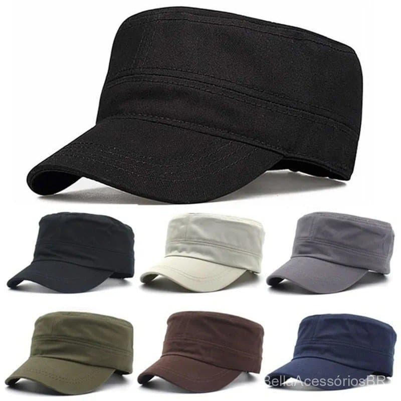 1 Peça Moda Masculina Feminina Cinco Cores Unissex Ajustável Estilo Clássico Liso Plano Vintage Chapéu Do Exército Cadet