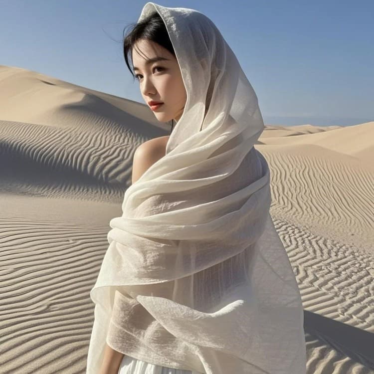 Grande lenço de linho de algodão vermelho feminino deserto xale praia sombra grande gaze