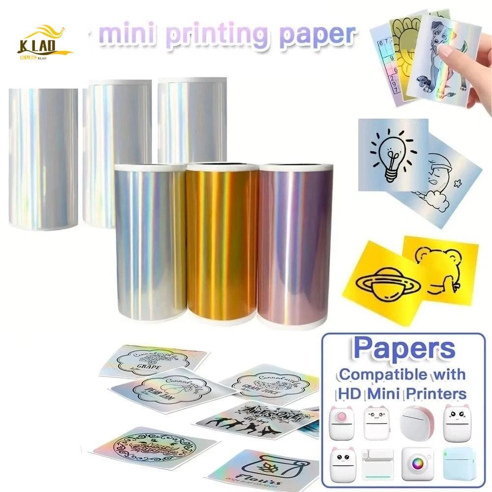 Papel Térmico Holográfico KLAOSD , Papéis De Impressora Térmica De Cores Vibrantes Com Acabamento Liso Premium , Efeito