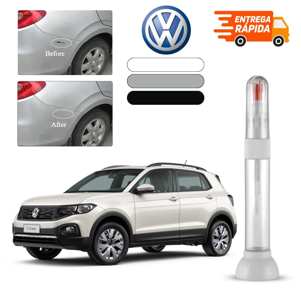 Volkswagen T-Cross Caneta Retoque Automotiva Pintura Reparo Tira Risco Arranhão