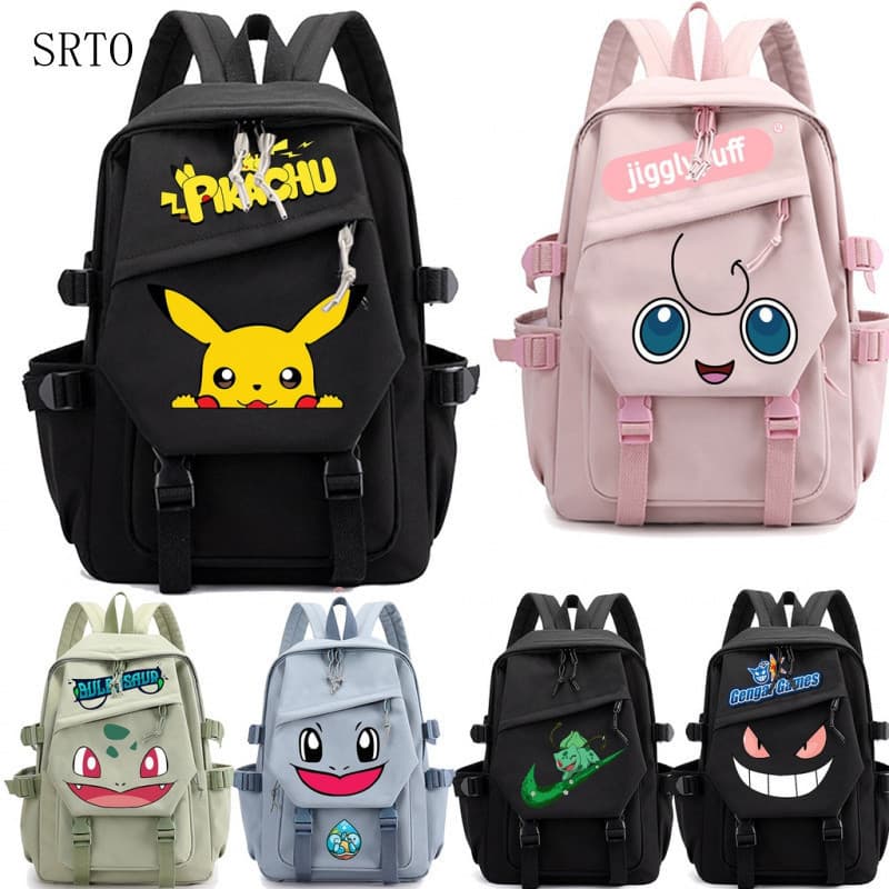 Mochila Escolar Feminina Pokémon, Mochila Fashion para Meninas, Mochila Impermeável Pikachu para Estudantes, Mochila par