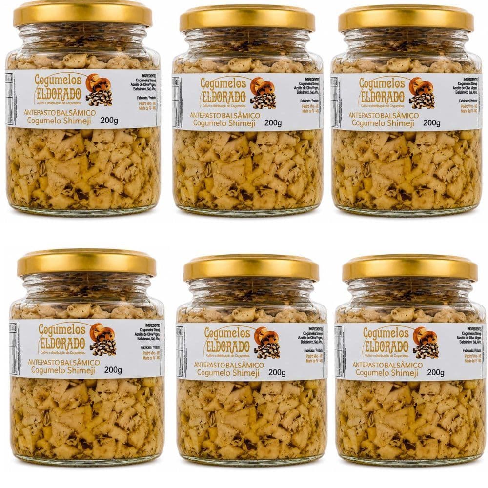 6 Antepasto de Cogumelo Shimeji 200g feito com Azeite Extravirgem Maria da Fé P/ Pães Queijos Tabuas