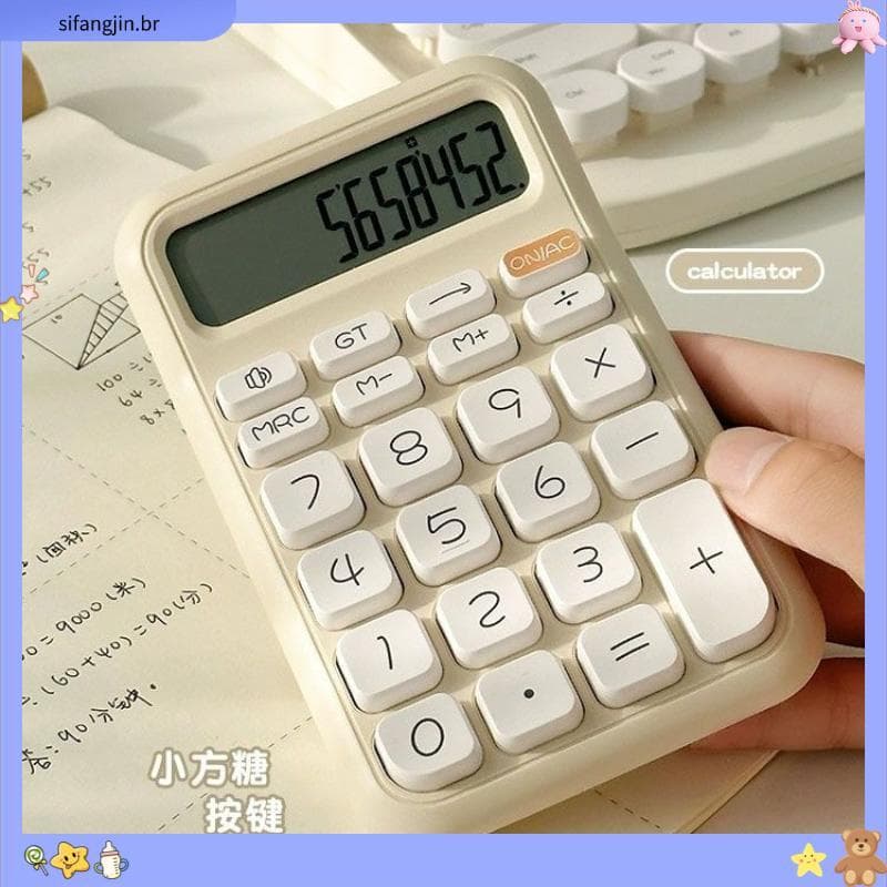 Calculadora de alto valor cubo de açúcar voz bonito ins estudante escritório calculadora contabilidade contabilidade co