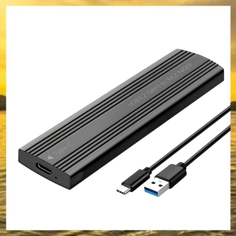 (Vko) M . 2 SATA SSD Gabinete Caso USB3.2 Gen1 5Gbps Tipo-C Caixa De Disco Rígido Externo NGFF B + Chave Case Preto