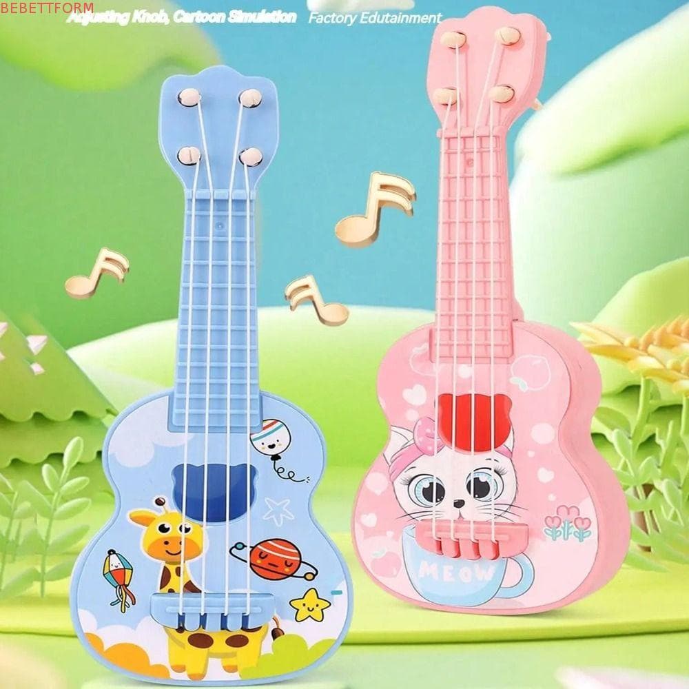 BEBETTFORM Kids Ukulele , Guitarra Criativa Para Iniciantes , Mini Brinquedos Musicais De Desenho Animado