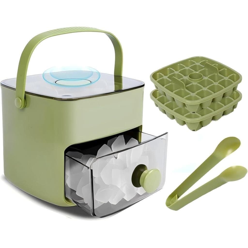 Forma de gelo com tampa e recipiente, fabricador de gelo, formas de gelo para freezer, recipiente de gelo - molde de gel