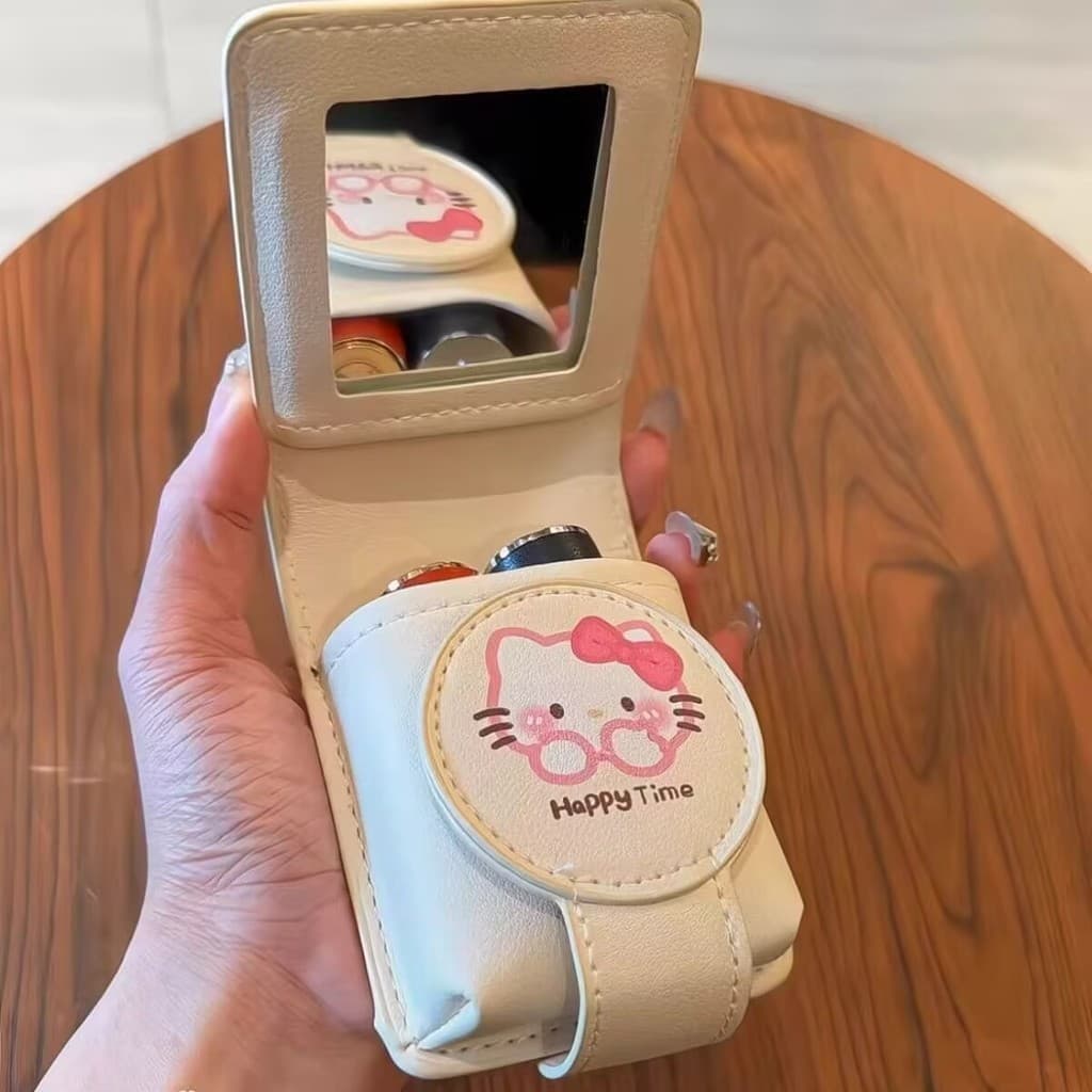 Bolsa de batom de alto valor com espelho portátil portátil viagem maquiagem bolsa leve portátil armazenamento de maquiag