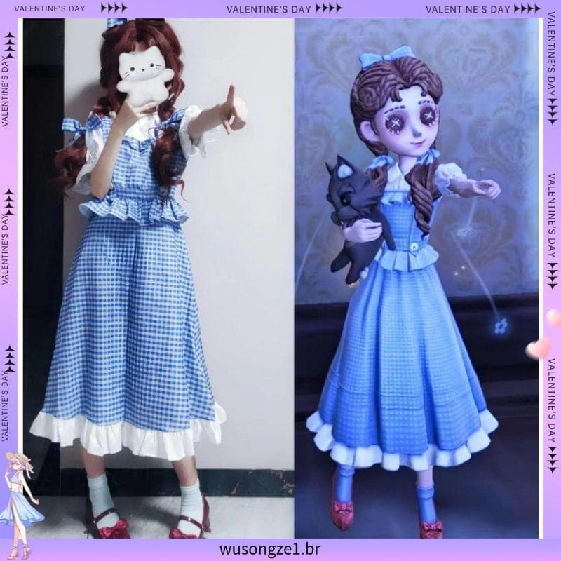 Quinta personalidade c os roupas menina Dorothy mesmo estilo crianças estudante cosplay vestido feminino terno completo