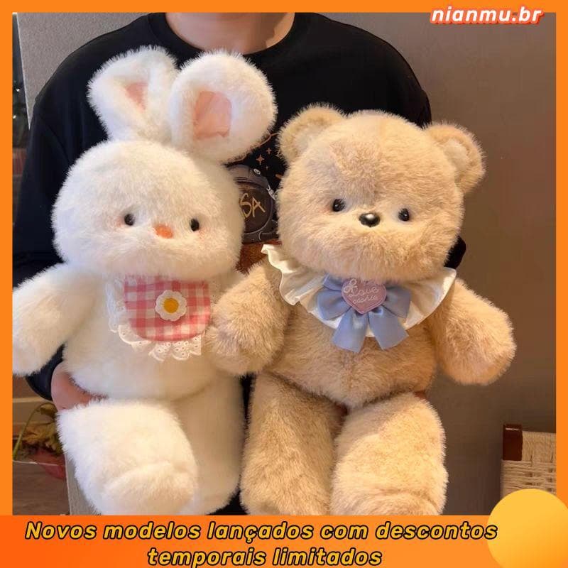 Correndo urso boneca Sanhua gato boneca menina dormir travesseiro boneca brinquedo de pelúcia presente aniversário