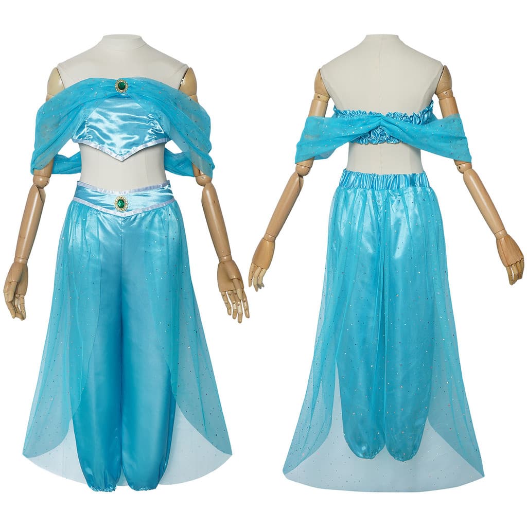 Roupas Aladdin lâmpada mágica princesa jasmim adulto crianças jogar traje feminino Anime roupas conjunto completo