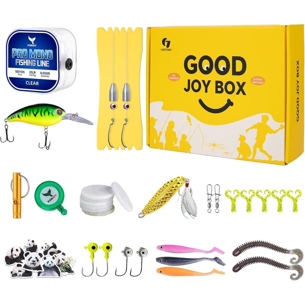Caixa de Presente Good Joy com Kit de Pesca para Crianças/Iniciantes de 8 a 14 Anos, Caixa de Presente Pronta para Pesca