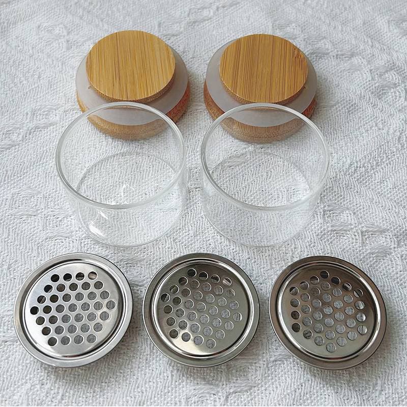 [WHRUI] Copo Líquido Para Unhas De Vidro Cristal Com Tampa E Malha De Aço Inoxidável