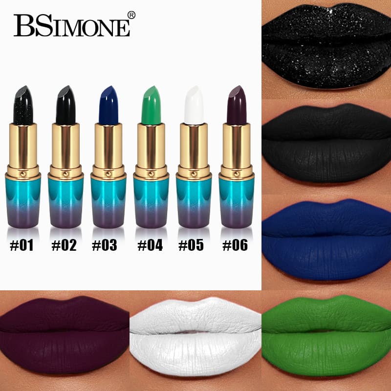 Batom popular em formato de bala para maquiagem de baile, macio e sedoso, altamente pigmentado, adequado para cosplay de
