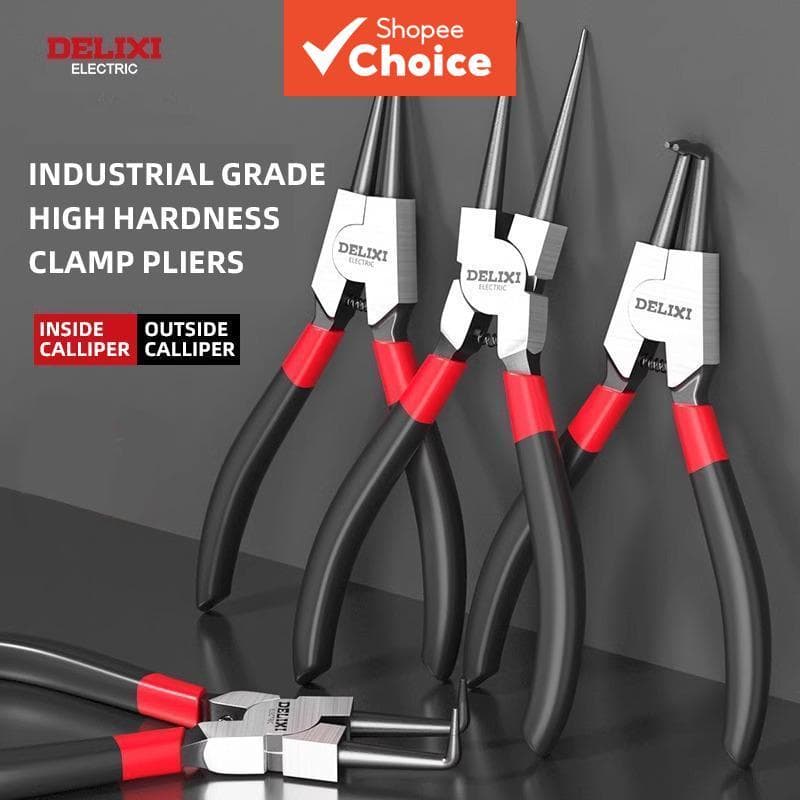 Alicate de anéis de pressão, kit de alicate de circlips interno e externo de 5 polegadas, alicates de mandíbula reta e