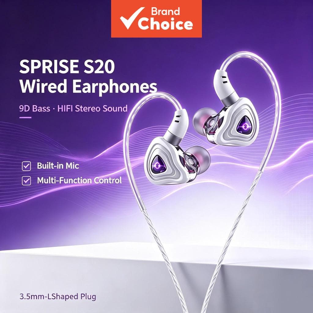 SPRISE S20 Fones De Ouvido Com Fio Intra-Auricular 3.5 Mm L Plug 9D Super Bass HiFi Som Estéreo Para Jogos HD Microfone
