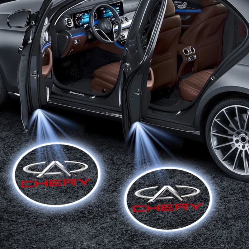 Lâmpada Projetora HD para Carro, Luz de Boas-Vindas Sem Fio para Porta de Carro, Decoração LED para Chery Tiggo 2 4 7 8