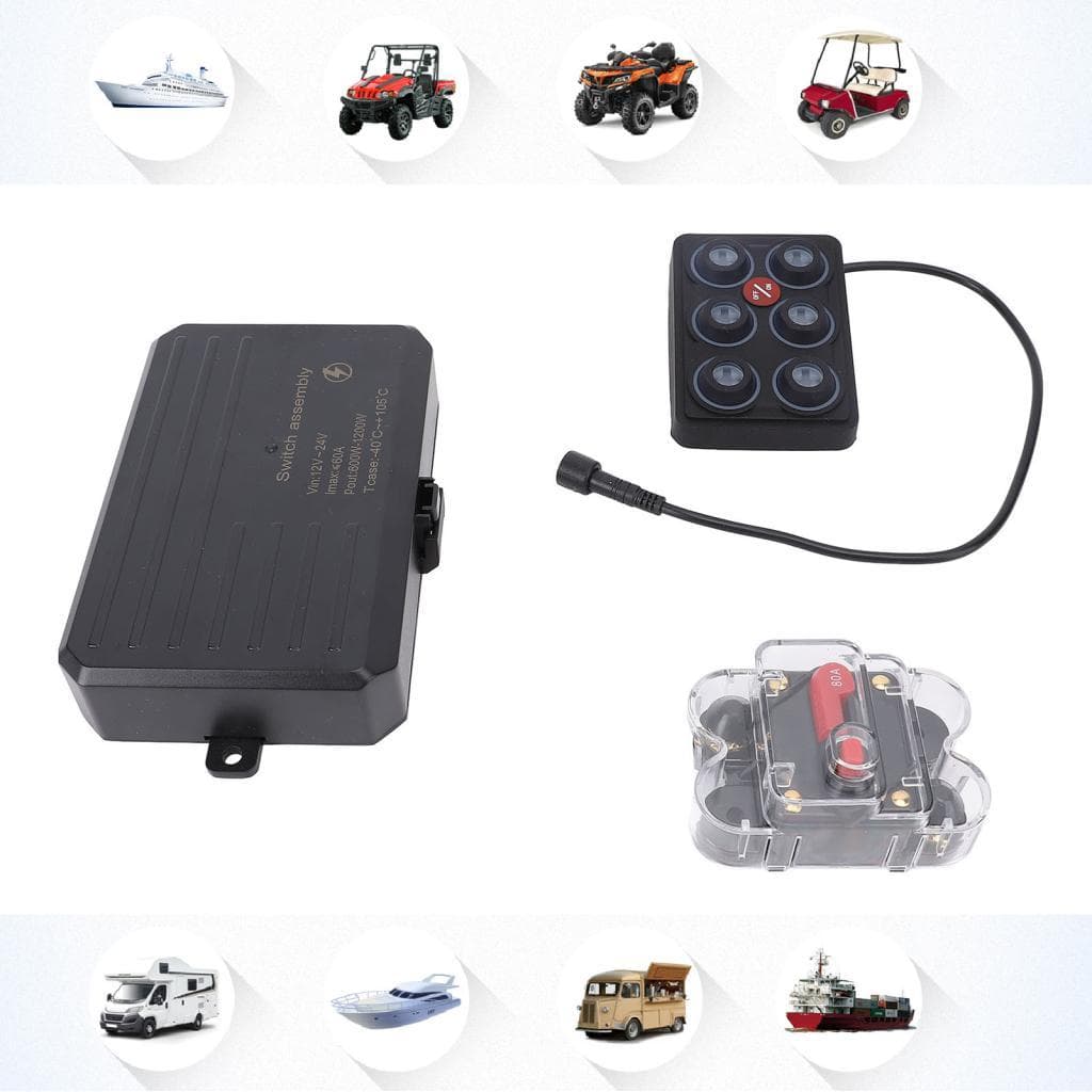 Aumotop 12v 24v automotivo 6 gang painel de interruptor rgb kit relé circuito para utv atv barco iate caixa controle