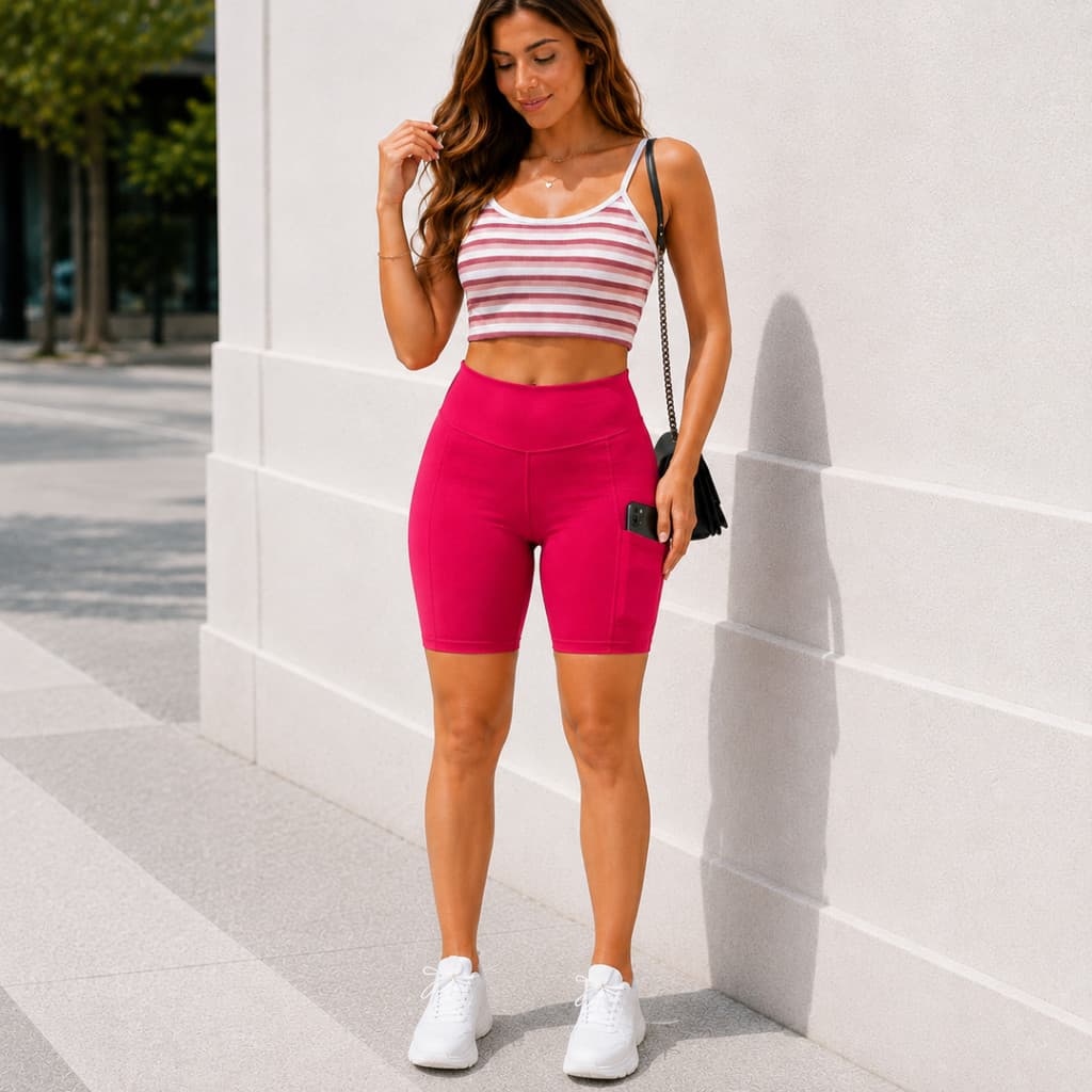 BERMUDA SHORT FEMININO COM BOLSO ZERO TRANSPARÊNCIA ACADEMIA