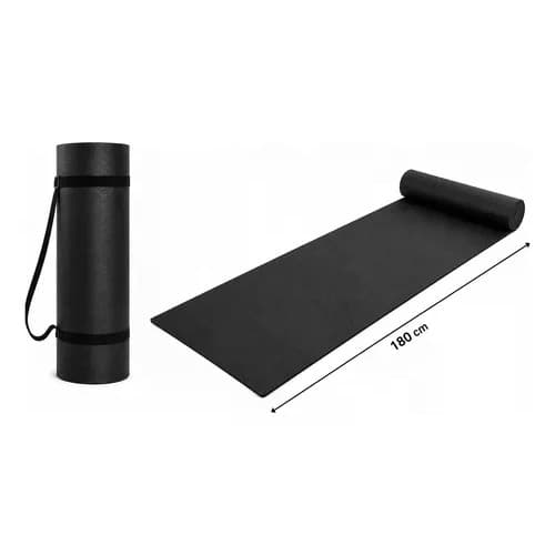 Kit 10 Tapete Yoga Eva Antiderrapante 10mm Pilates 180x50cm Preto