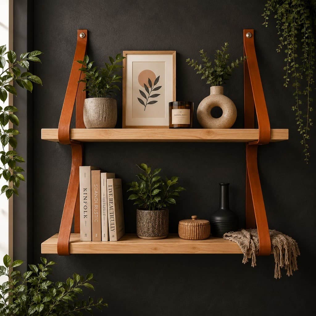 Kit com 2 Prateleiras Decorativas de Parede em MDF para Sala Quarto Banheiro e Escritório Moderno
