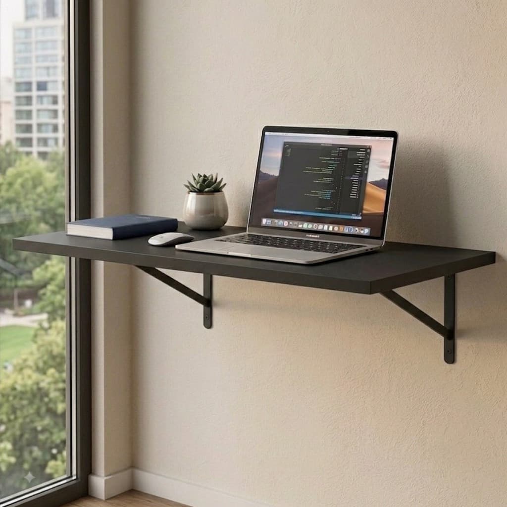 Escrivaninha Home Office 80x40cm Mesa de Estudos Branco ou Preto
