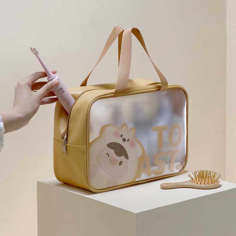 Bolsa de Viagem para Cosméticos PU à Prova d'Água Grande Capacidade Organizador de Maquiagem