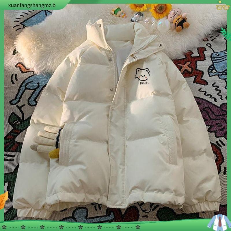 Inverno para baixo acolchoado jaqueta feminina inverno masculino feminino estudante jaqueta de pão de comprimento médio
