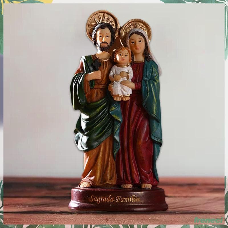 [Freneci] Resina Sagrada Família Jesus Estátua Alívio Decoração Colecionável Ornamento De Casa Para Natal E De Luxo