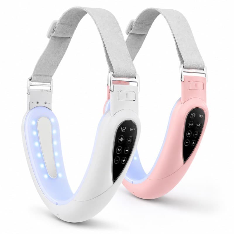 Massageador Facial EMS LED para Papada, Queixo e Pescoço, Ajustável Recarregável KAPBOM KA-2220