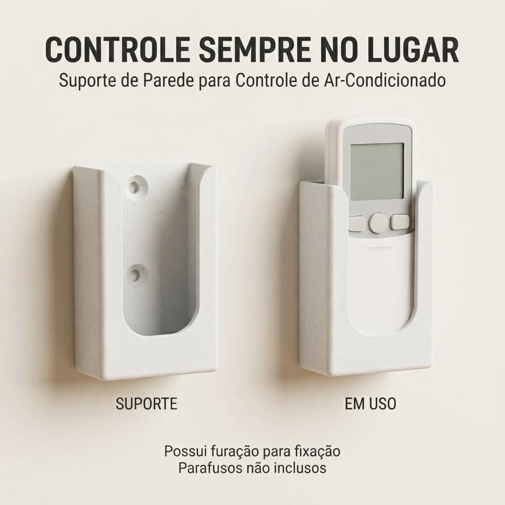 Suporte Controle Ar Condicionado de Parede Porta Controle Remoto Organizador Sala Quarto Escritorio