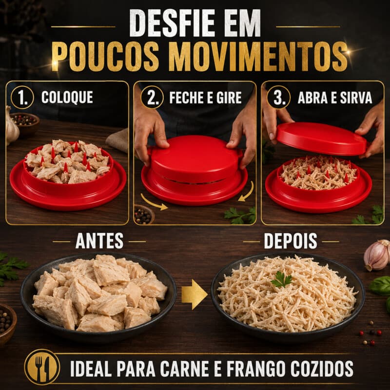 Desfiador Manual para Carne Frango e Legumes Triturador de Alimentos Fácil de Usar