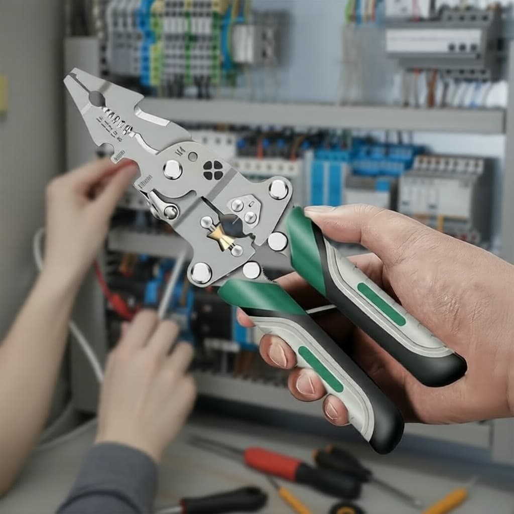 1 unidade de decapador dobrável de arame de metal para eletricistas, ferramenta versátil para reparos elétricos,