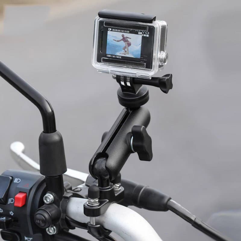 Motocicleta bicicleta Universal gravador de condução suporte liga alumínio cardan quadro câmera esportiva