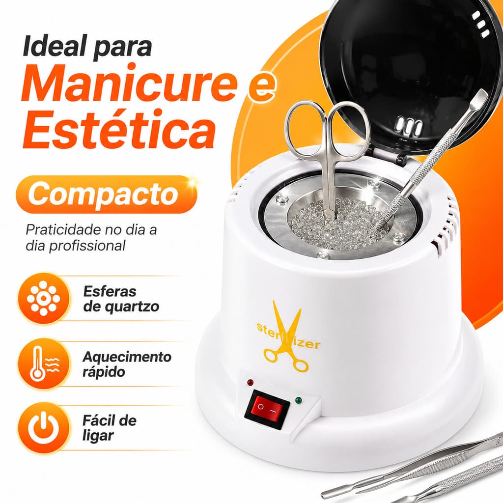 Esterilizador Estufa Manicure Micro Esferas Elétrico 250°