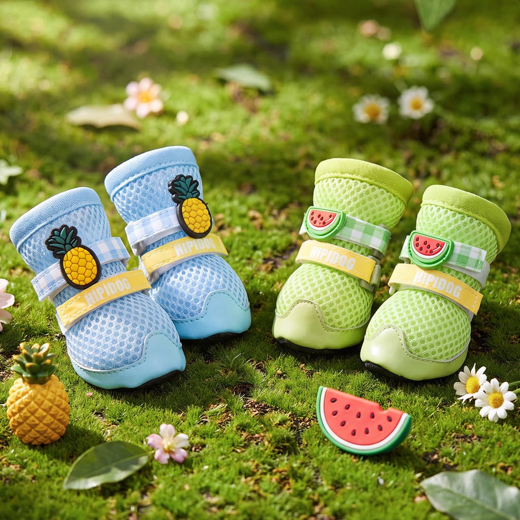 Sapatos de cachorro respiráveis sola macia não pode jogar animais de estimação não podem cair capa de pé pequeno sapato