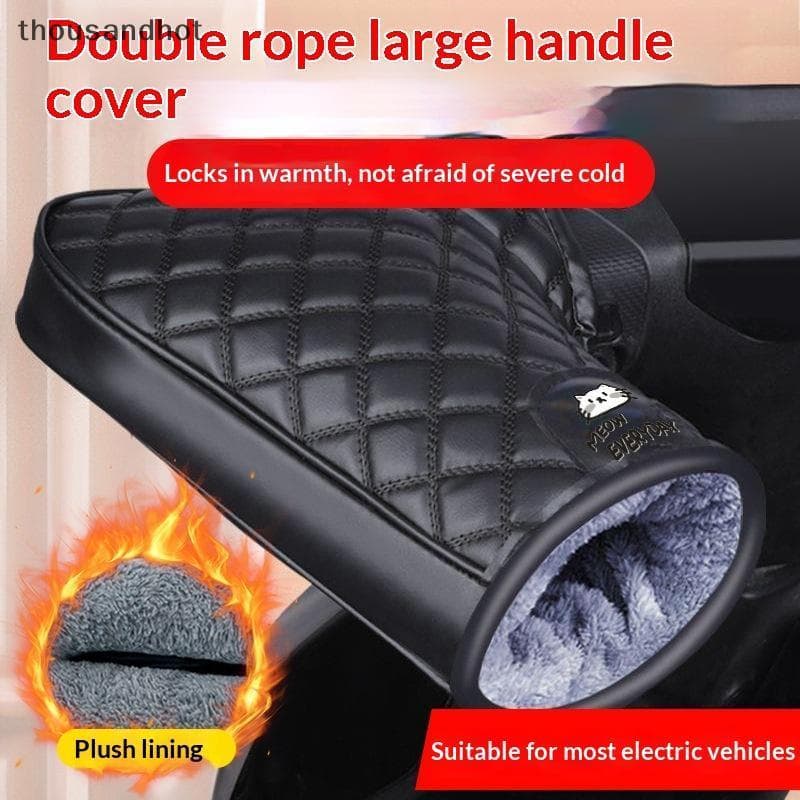 1 Par Luvas De Guiador Da Motocicleta Muffs Inverno Ciclismo À Prova Dwaterproof Água Capa Snowmobile E-Bike Térmicas