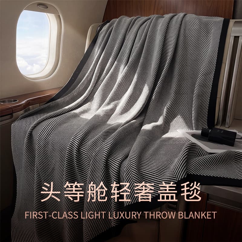 K malha luz luxo avião primeira classe cobertor de ar condicionado cobertor escritório sofá Nap cobertor capa cobertor B