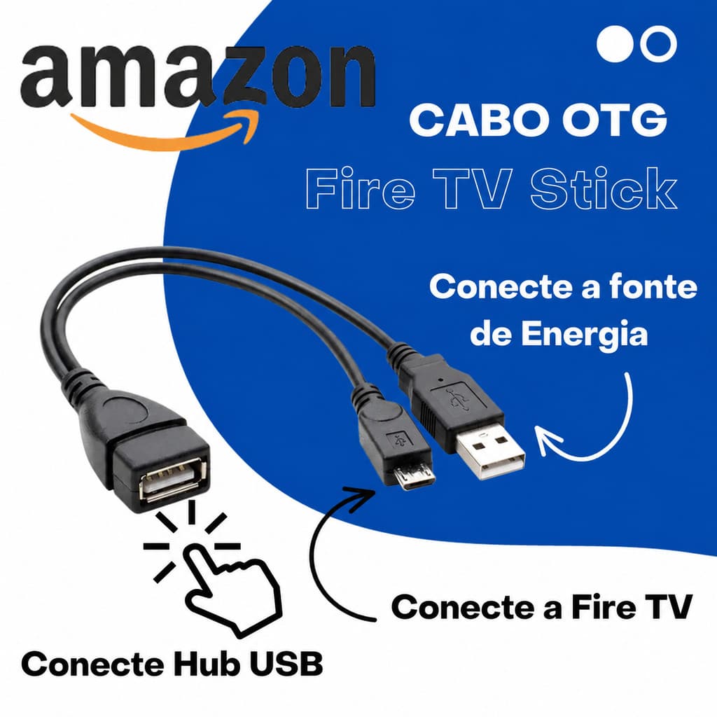 Cabo Otg P/ Fire Stick-mi Stick 4k-realme Tv 4k-v8 Fêmea