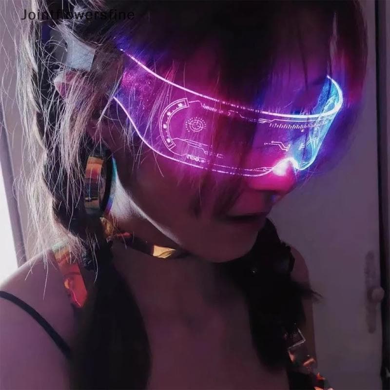 JTFF 1 Peça Adereços De Desempenho Colorido Luminoso Planeta Óculos LED Para Música Bar KTV Festa Neon Natal Decoração D