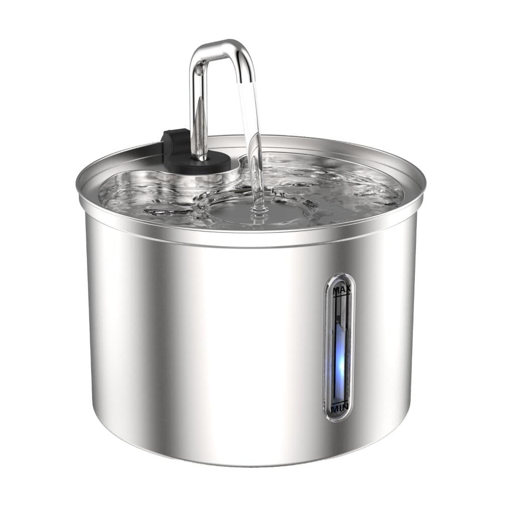 Fonte Bebedouro para Gatos Aço Inoxidável 3L Super Silencioso Visor Nível Água Proteção Desligamento Automático