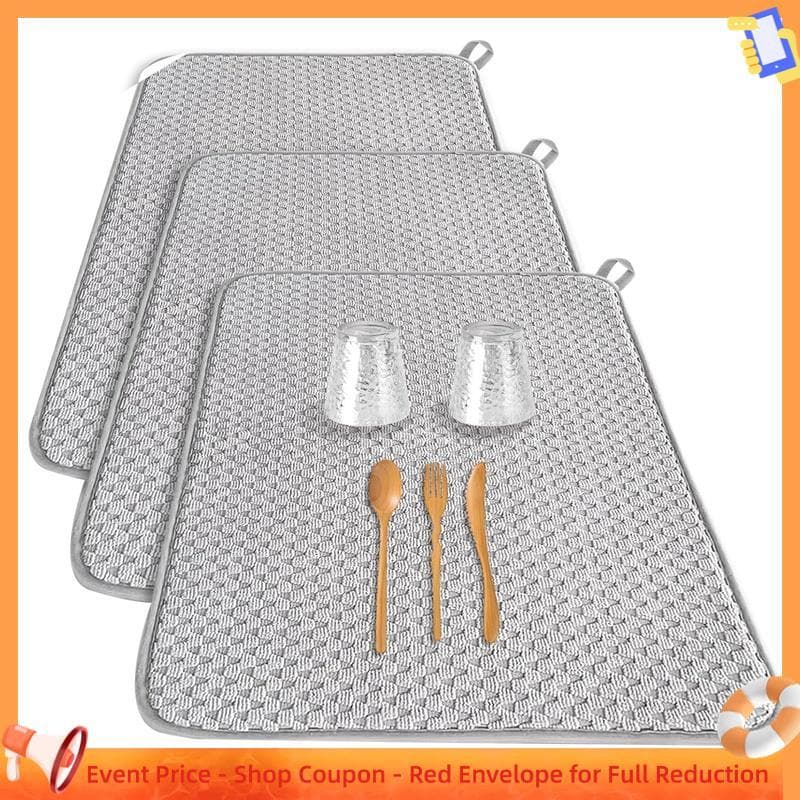 Ranarxaxenia00 Tapete De Secagem De Pratos Absorvente De Microfibra Escorredor Tamanho Almofadas Para Balcão De Cozinha