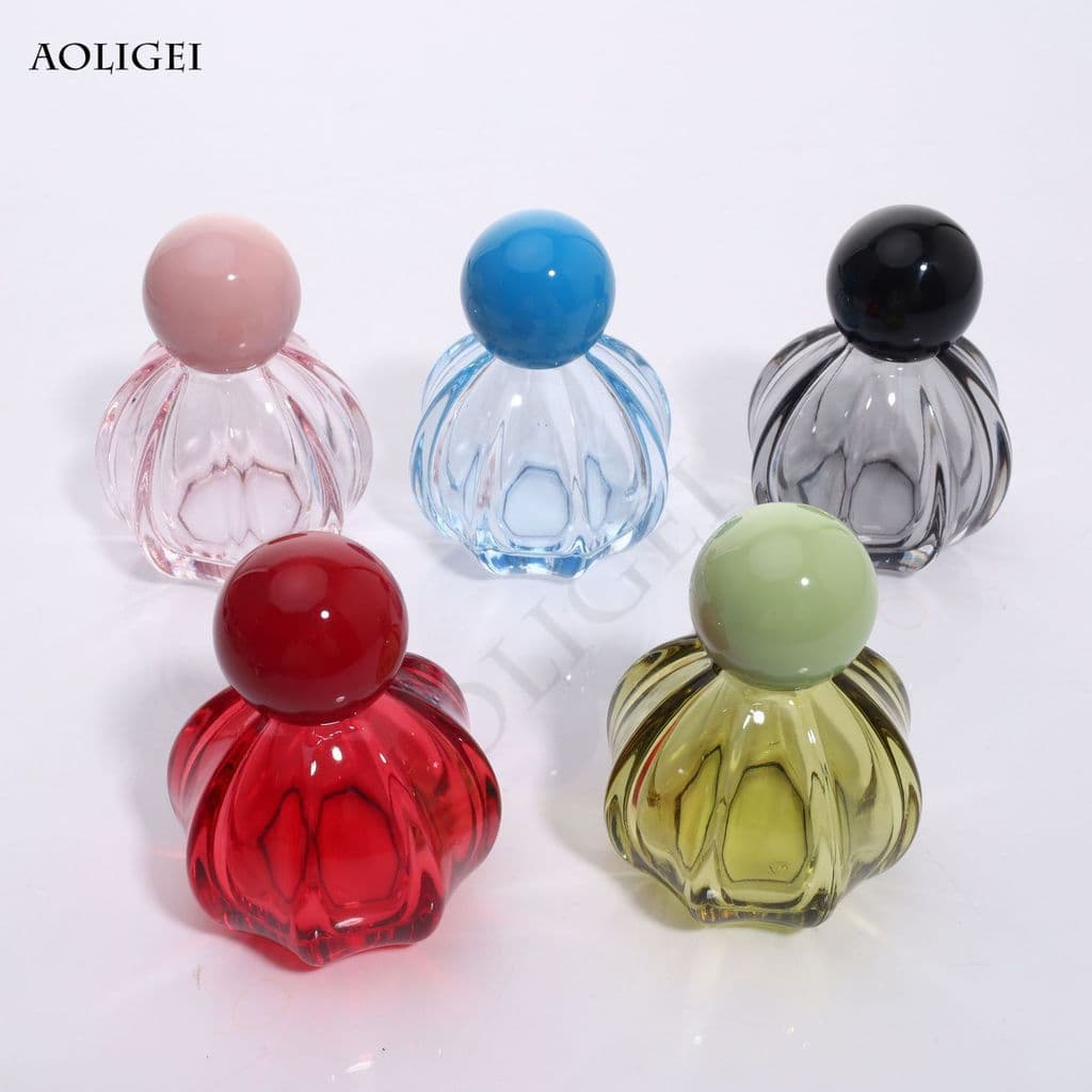 Tampa de frasco de perfume, frasco colorido em formato de abóbora, frasco de perfume recarregável de 50ml, frasco vazio,