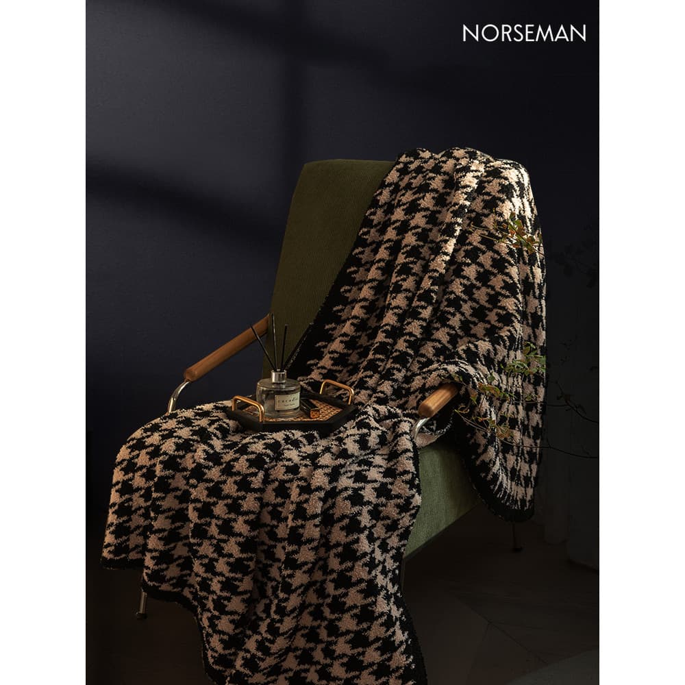 NORSMAN meio lado velo engrossado cobertor Houndstooth Nap cobertor único sofá cobertor ar condicionado cobertor duplo-