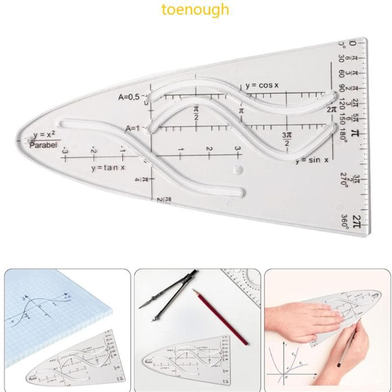 Toe Math Parabólico Stencil Cosine Régua Multifuncional Geometria Precisa