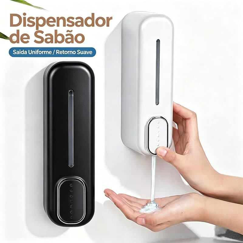 Dispensador de Sabão 300ml com Visor de Nível Para Parede – Ideal para Banheiro