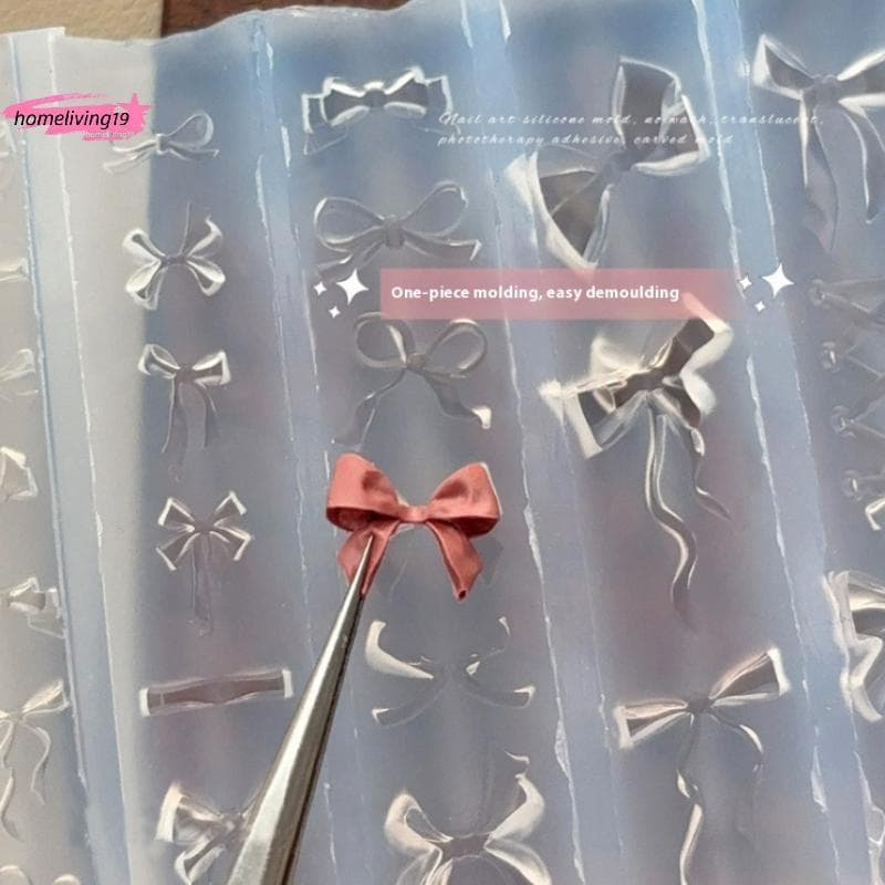 HOM Novo Molde De Silicone Com Laço Para Arte Em Unhas , Ferramenta Artesanal DIY , Estereoscópico , Ferramentas De Mani