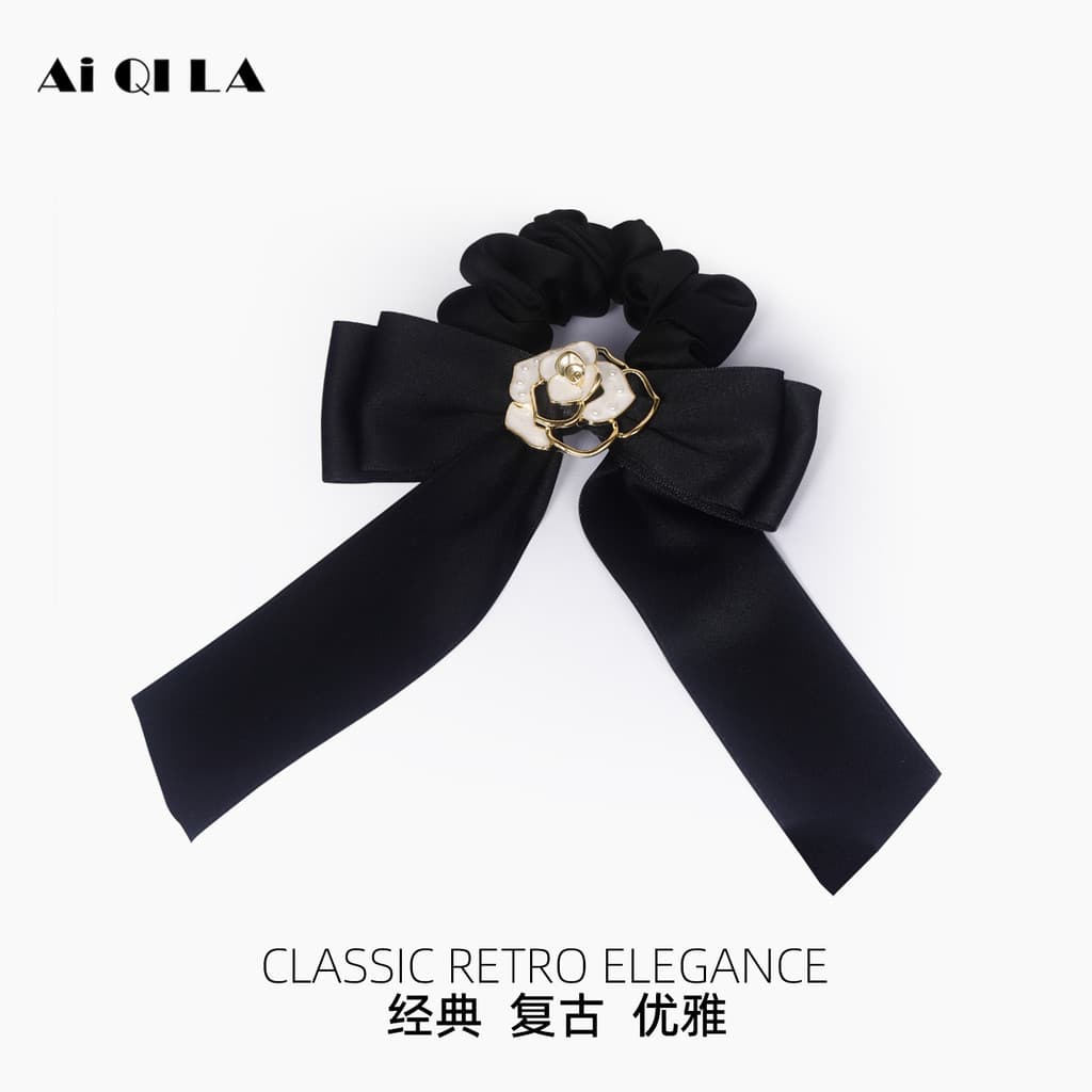 Aiqila aiqila laço preto laço de cabelo grosso laço de cabelo feminino laço de cabelo porco elástico feminino rosa