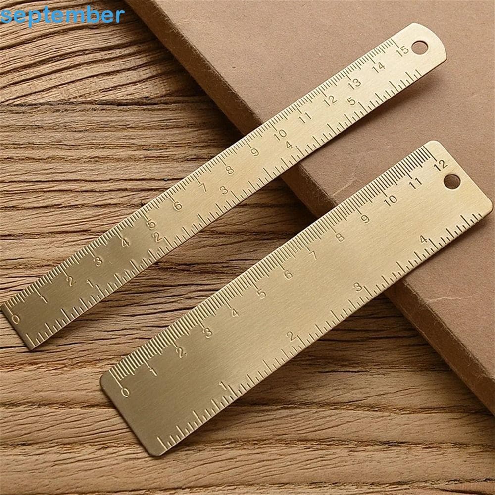 Setembrob Régua Reta 12cm 15cm Ferramenta De Medição Transferidor Ferramentas De Desenho Papelaria Vintage De Latão