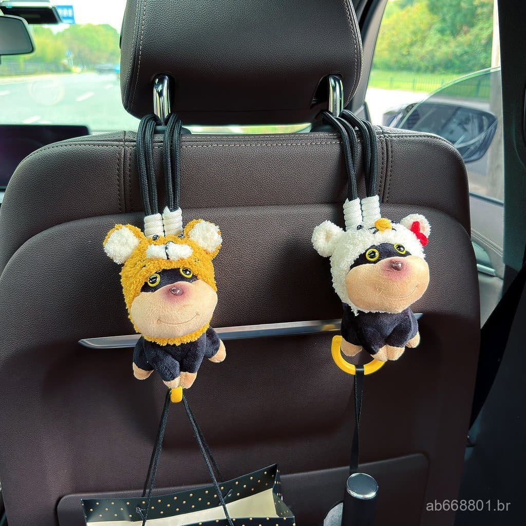 Gancho para carro para decoração interior, brinquedo de pelúcia em forma de abelha, gancho multifuncional para armazenam